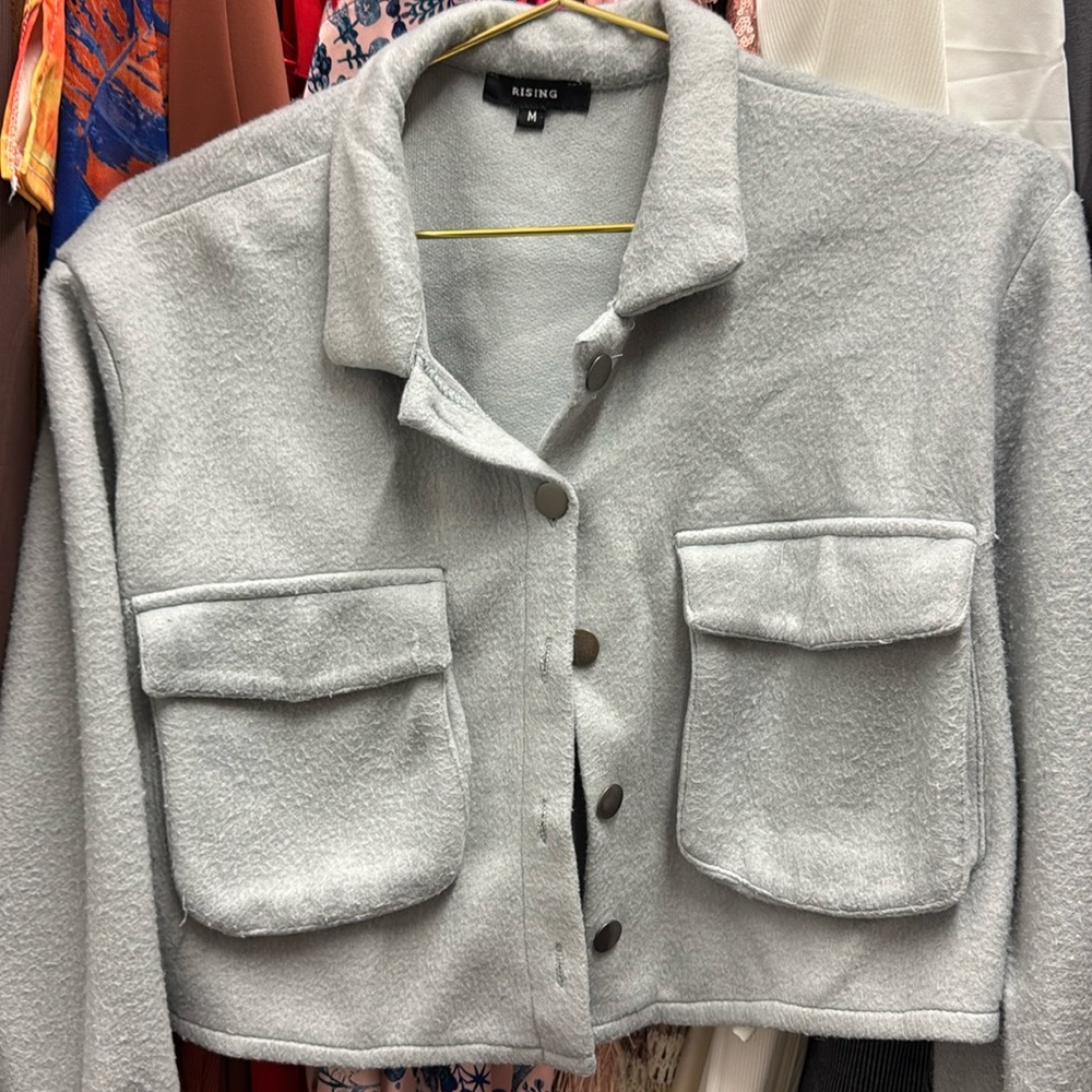 Cropped grey sweater